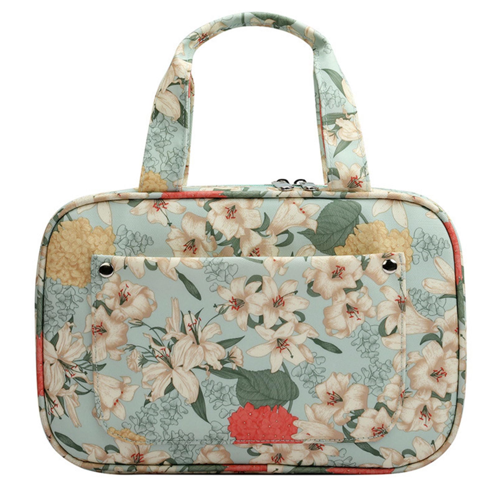 Zksbdxz Crochet Hook Bag Crochet Hook Case with Double Handles Portable Crochet Knitting Needle Case Double Zipper Bag Travel Storage Handbag for Needle Hooks Knitting Accessories Crochet Supplies