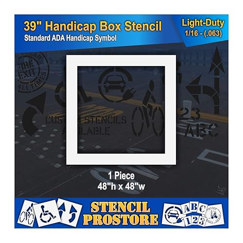 Miniatura 6 de Plantillas de pavimento  Caja de 48 pulgadas  Caja de fondo para plantillas para discapacitados  (se adapta a 39 pulgadas de hándicap)  48 x 48 x 18