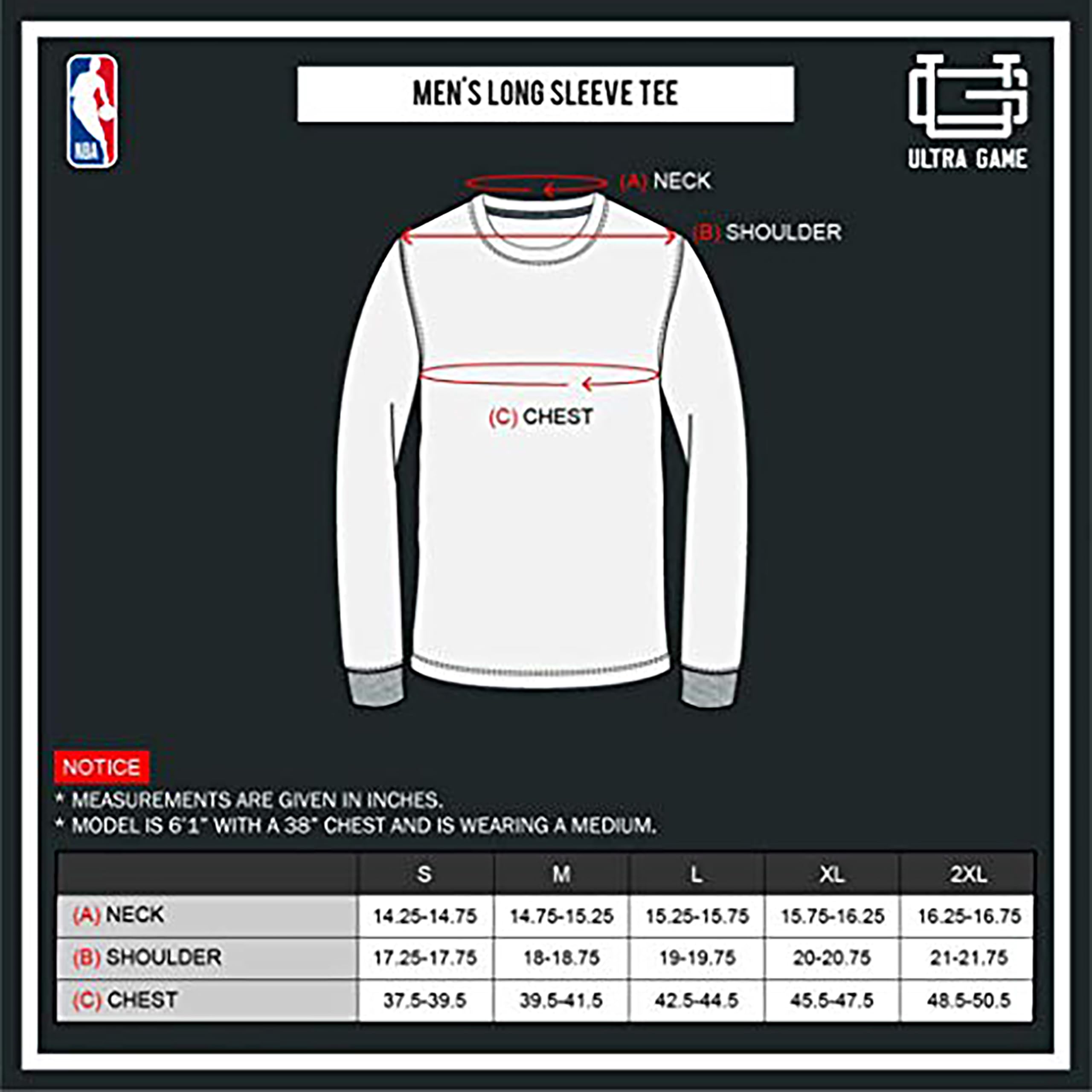 Ultra Game Oficjalna koszulka męska NBA Super Soft Supreme z długim rękawem