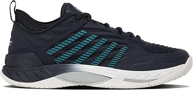 K-Swiss Mens Hypercourt Supreme 2 Tennis Shoe, Carbon/Blanc de Blanc/Baltic , 10.5
