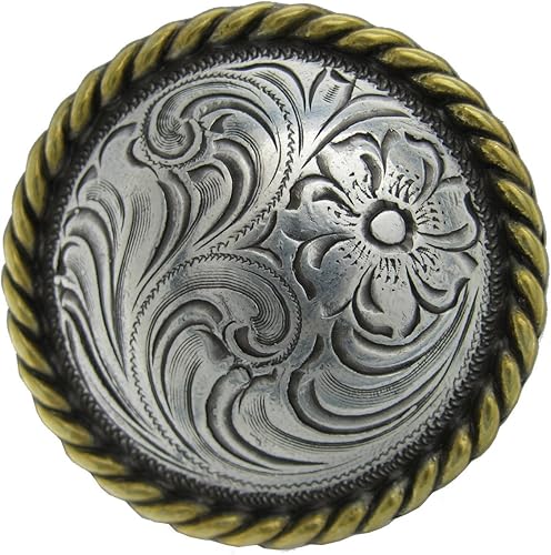 Miniatura 5 de F9819-2-SRTP 34" Concho de borde de cuerda redondo 10 piezas Plata antigua