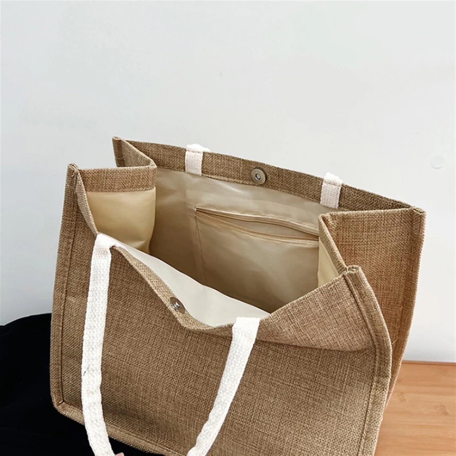 Borsa A Tracolla Semplice In Lino Borse shopper tote in lino da donna vintage Borse grandi