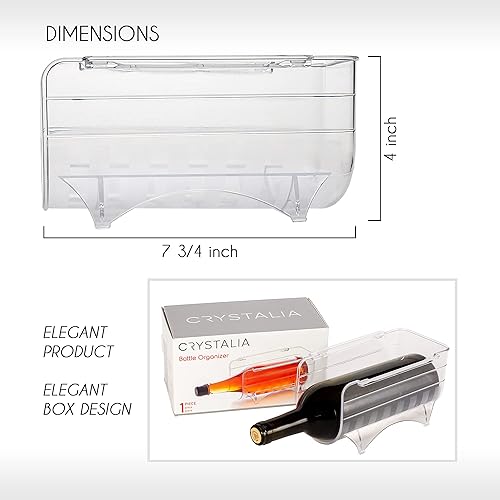 Vista 7 de Crystalia Estante de almacenamiento de vino para refrigerador, organizador de botellas de agua de plástico para refrigerador, soporte vertical