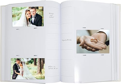 Miniatura 3 de Pearhead Libro de recuerdos de boda, álbum de fotos de boda, recuerdo de matrimonio, regalos de compromiso, lino marfil