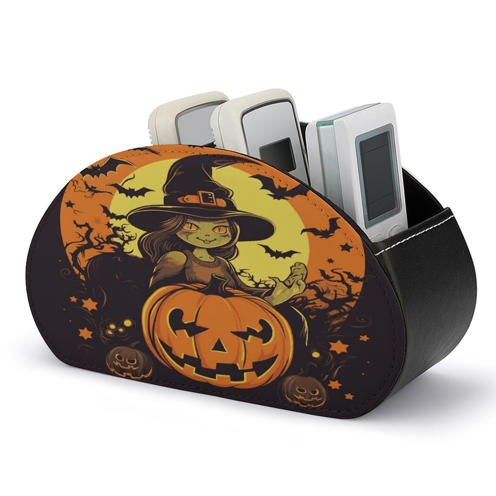 Btcowzrv Style Halloween Pumpkin Witch Remote Control Holder With 5 Compartments