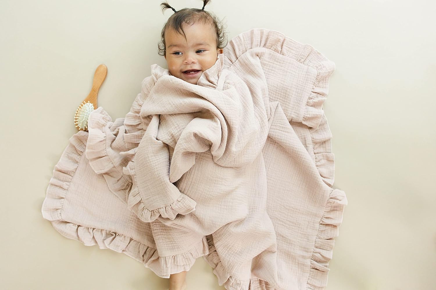 Leyl&Ari Toddler Blanket | 100% Organic Cotton Baby Girl Blanket (Dusty Rose)