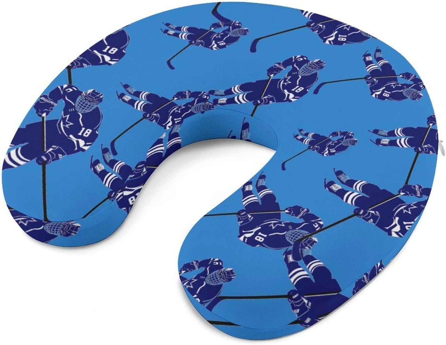 Ice Hockey Player Travel Pillow U Shape Neck Pillow Washable Pillowcase for Sleeping Chair