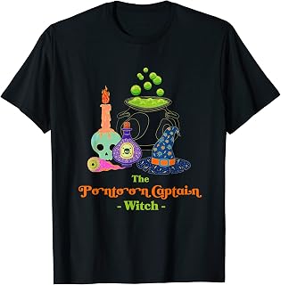 The Pontoon Captain Witch Pontoon Boat Halloween T-Shirt