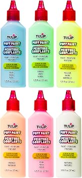 TULIP Dimensional Fabric Paint, Glow in the Dark Puffy Paint, 6 Pack