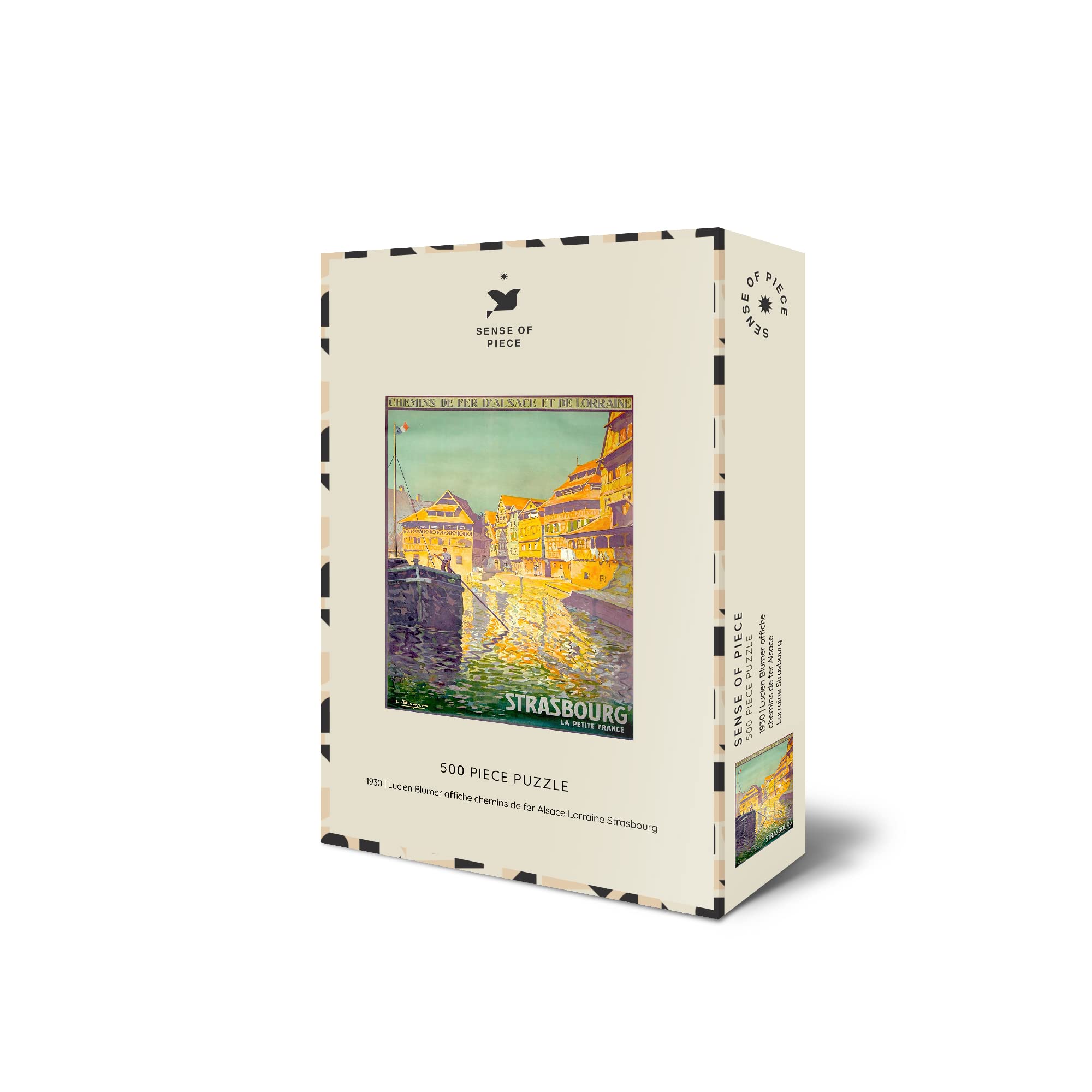 500 Piece Jigsaw Puzzle | 1930 | Lucien Blumer affiche chemins de Alsace Lorraine Strasbourg