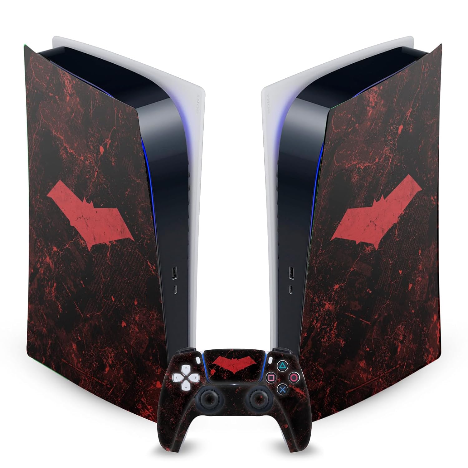 Head Case Designs Officially Licensed Batman DC Comics Red Hood Logos And Comic Book Vinyl Faceplate Gaming Skin Decal Compatible With Sony PlayStation 5 PS5 Digital Console and DualSense Controller