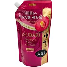 Tsubaki Premium Moist & Repair Shampoo Large Refill 600mL / 20.3 Fl Oz With Camellia Oil & Hyaluronic Acid for Smooth and Moisturized Hair