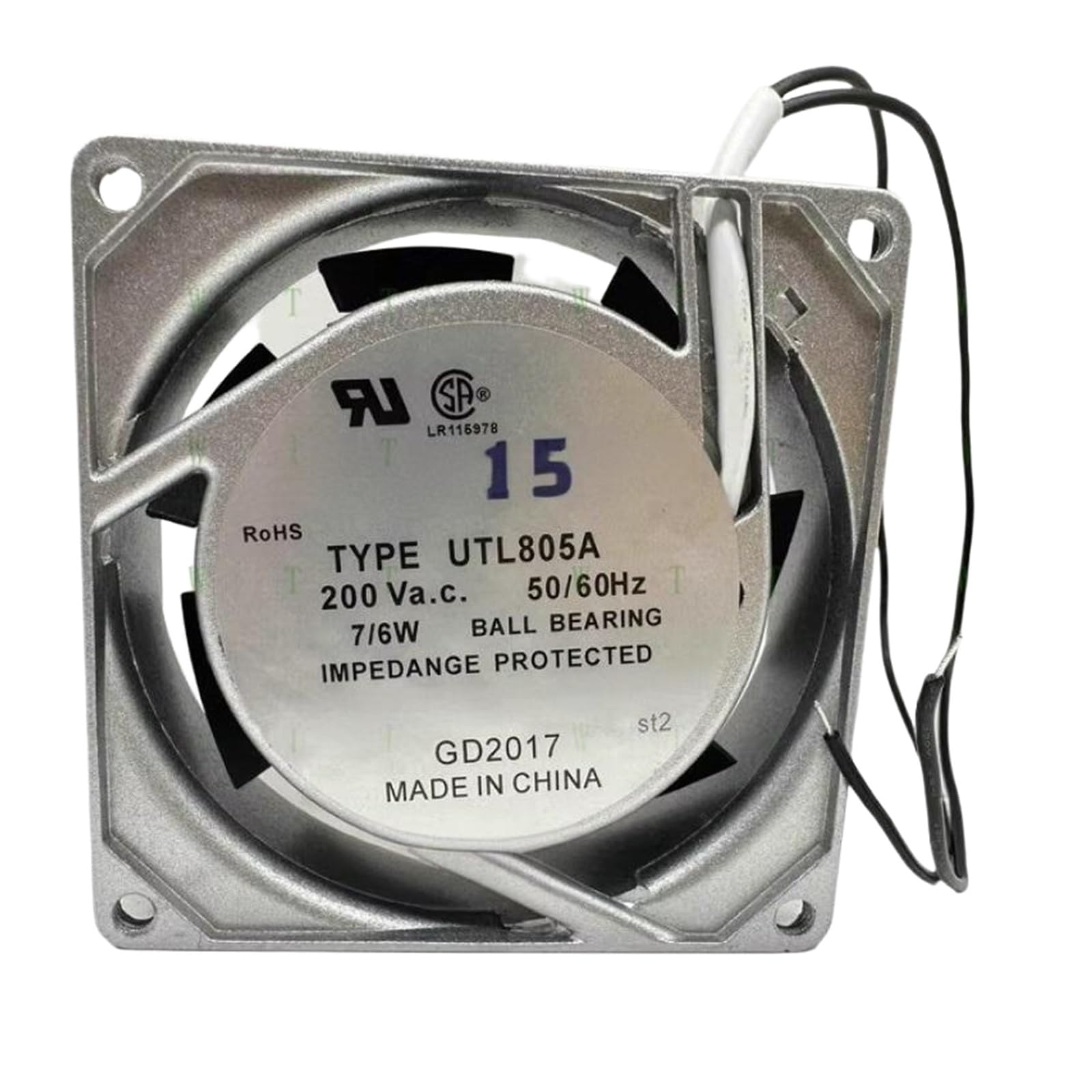 YMUGUEGH UTL805A AC 200V 8025 8CM 2 wire fan
