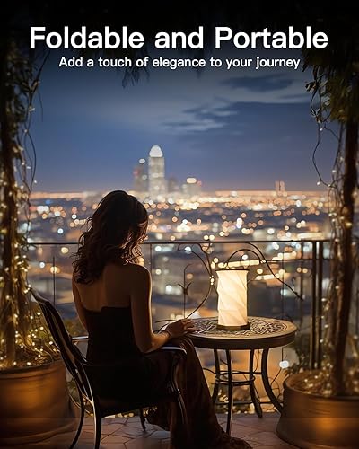 Miniatura 7 de JTT Lámpara de mesa portátil recargable pequeña lámpara de escritorio inalámbrica LED regulable luces de noche de cabecera plegable lámpara de papel