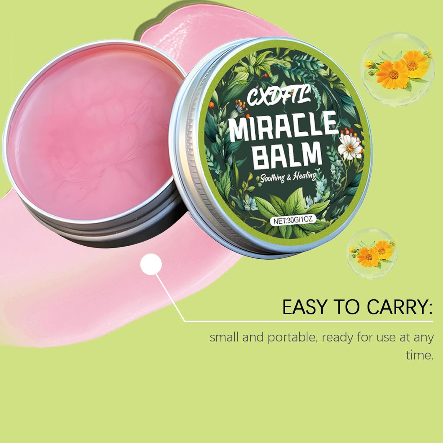 Miracle Balm, Original Balm for Legs, Arms, Back, 2 oz Moisturizing & Hydration, Gentle and Skin-Friendly, Natural Ingredients, Relaxed and Comfortable 2PCS