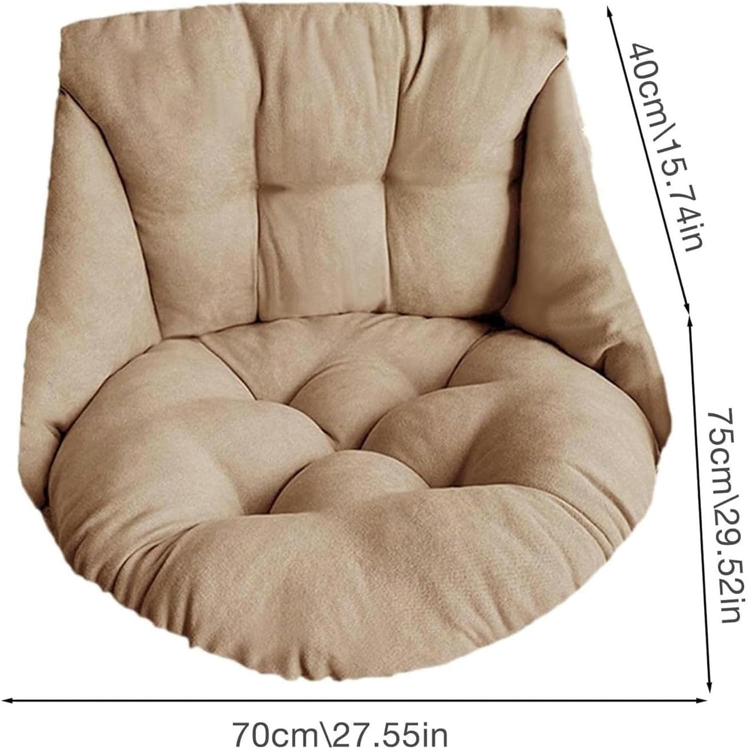 Egg Chair Cushion Replacement with Backrest, Hammock Hanging Basket Chair Cushion for Outdoor Porch Backyard Hanging Basket Chair(Style 3)