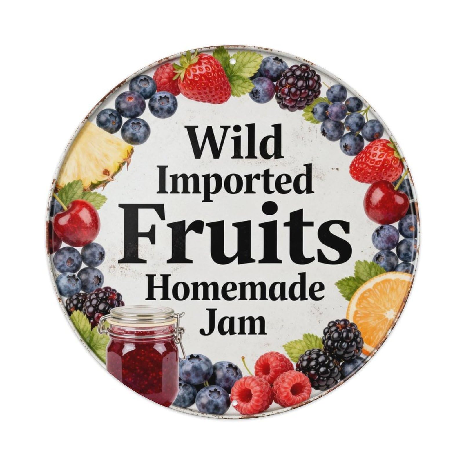 Wild Blackberry Homemade Jam Metal Tin Sign Plaque