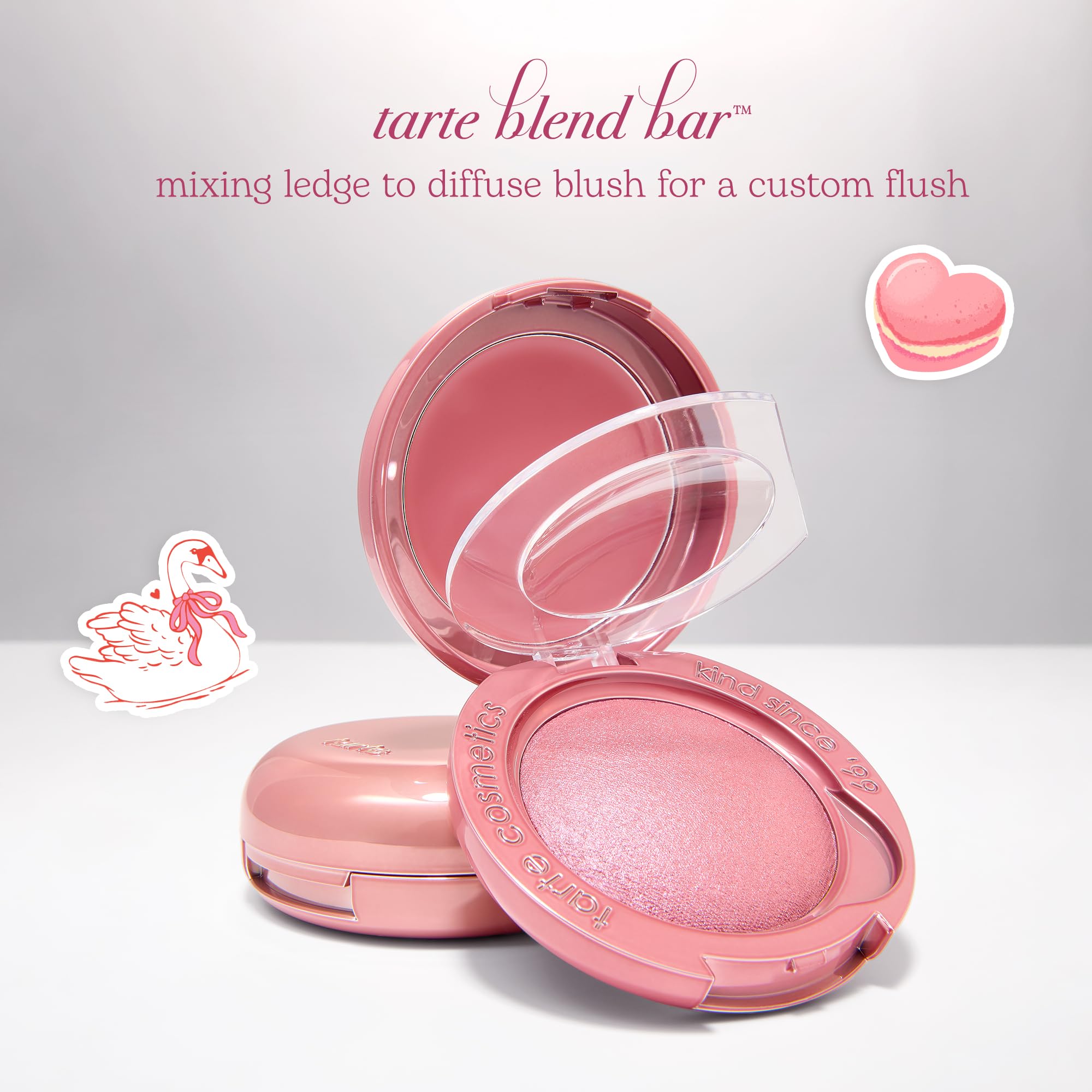 tarte Macaron Blush & Glow Duo - Cream & Powder Blush with Blend Bar