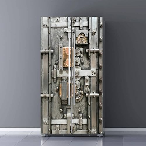 Juego de envolturas de vinilo autoadhesivas 3D para nevera, mural para puerta abovedada, removible para nevera, despegar y pegar, cubierta de puerta