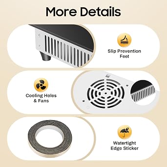 Electric Ceramic Cooktop with Timer,4 Burners Built-in Radiant Electric Stove Top with Child Safety Lock,24 Inch Electric Cooktop with Sensor Touch Control 3000W,110V,9 Heating Levels