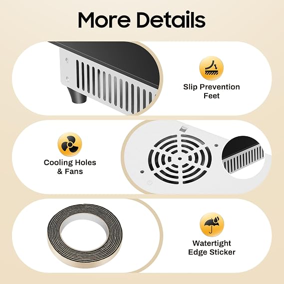 Electric Ceramic Cooktop with Timer,4 Burners Built-in Radiant Electric Stove Top with Child Safety Lock,24 Inch Electric Cooktop with Sensor Touch Control 3000W,110V,9 Heating Levels