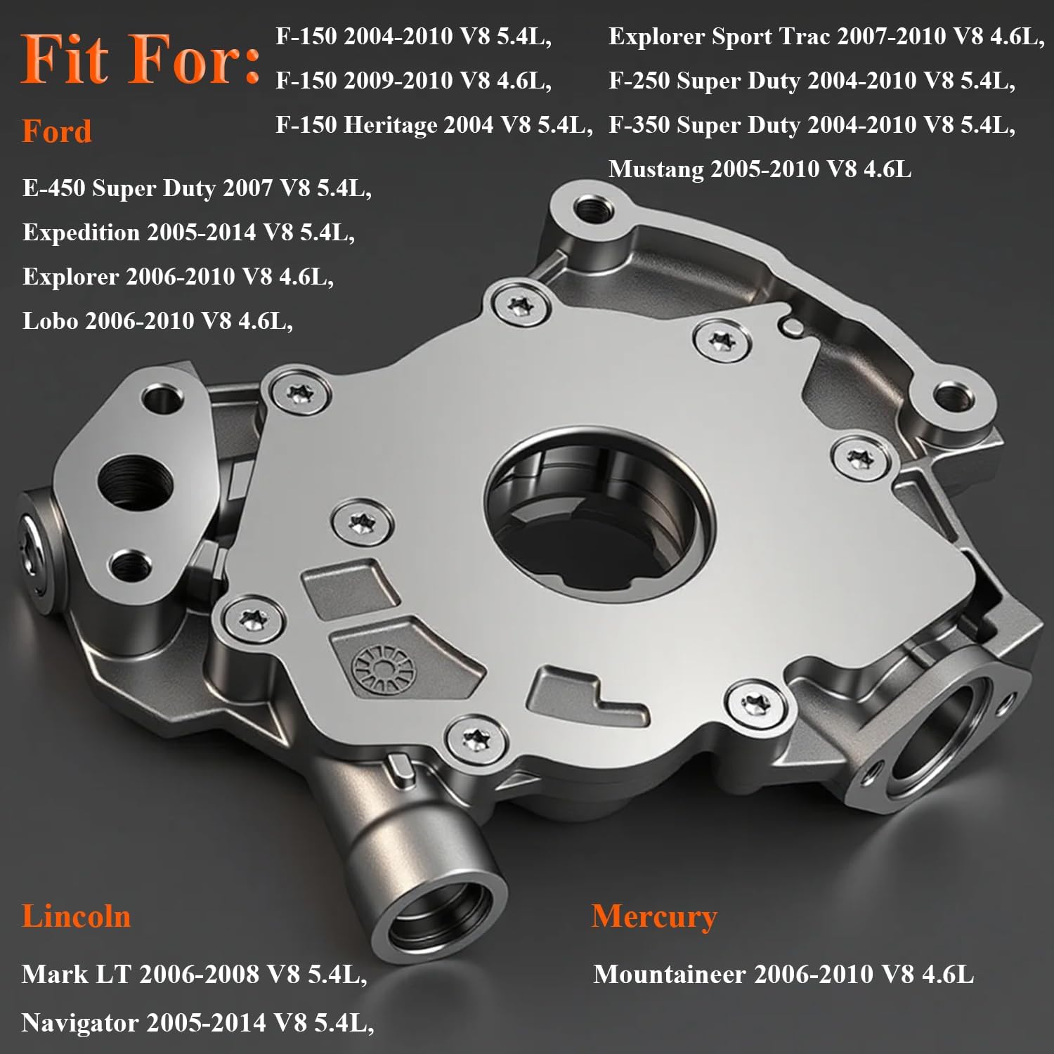 M-340 High Volume Oil Pump Fit for Ford Expedition 05-14, F-150 2004-2010, F-250 F-350 Super Duty 04-10, Lincoln Navigator 05-14, Mercury Mountaineer 06-10, Engine Oil Pump Replace OE# M340 3L3Z6600AA