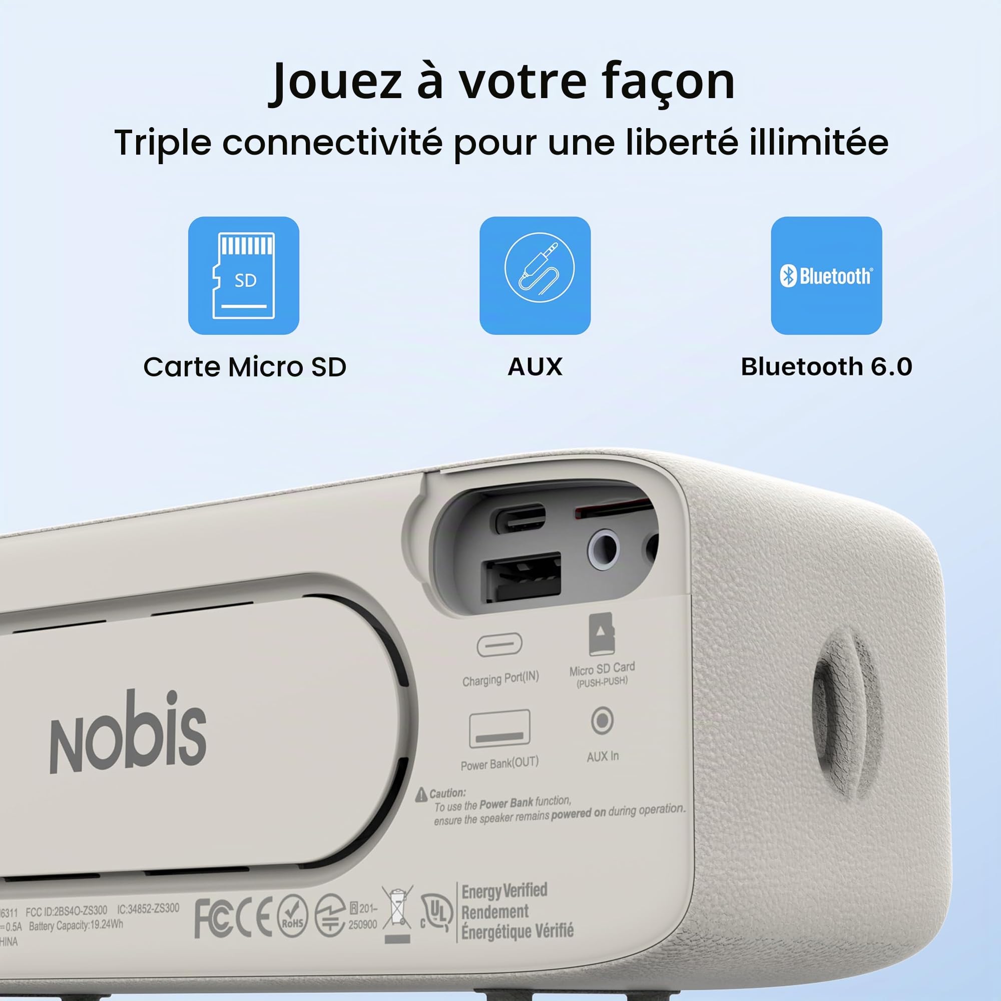 NOBIS Baffle Bluetooth Enceinte 20W IP68 Bluetooth 6.0
