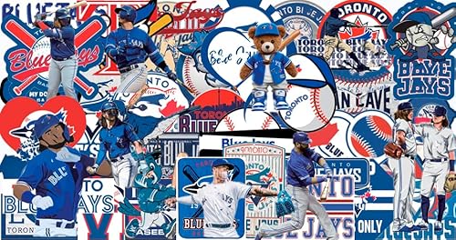 50 PCS Toronto Stickers Decal for Blue Jays Stickers Pack Baseball Stickers for Water Bottle, Laptop, Bicycle, Computer, Motorcycle, Travel Case, Car Decal Decoration Sticker