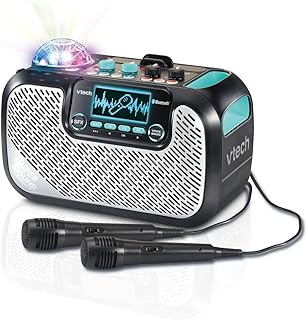 Super Sound Karaoke Portable Bluetooth, 2 Mics Included, Party Lights