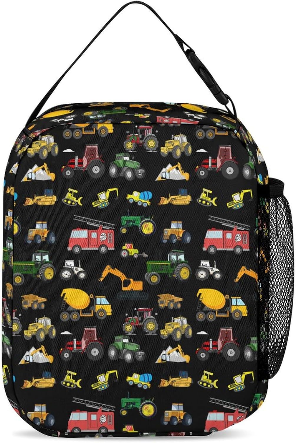 Personalized Truck Excavator Black Backpacks Sets for Boys Backpack and Lunch Box Back to School Gifts for Daughter Son