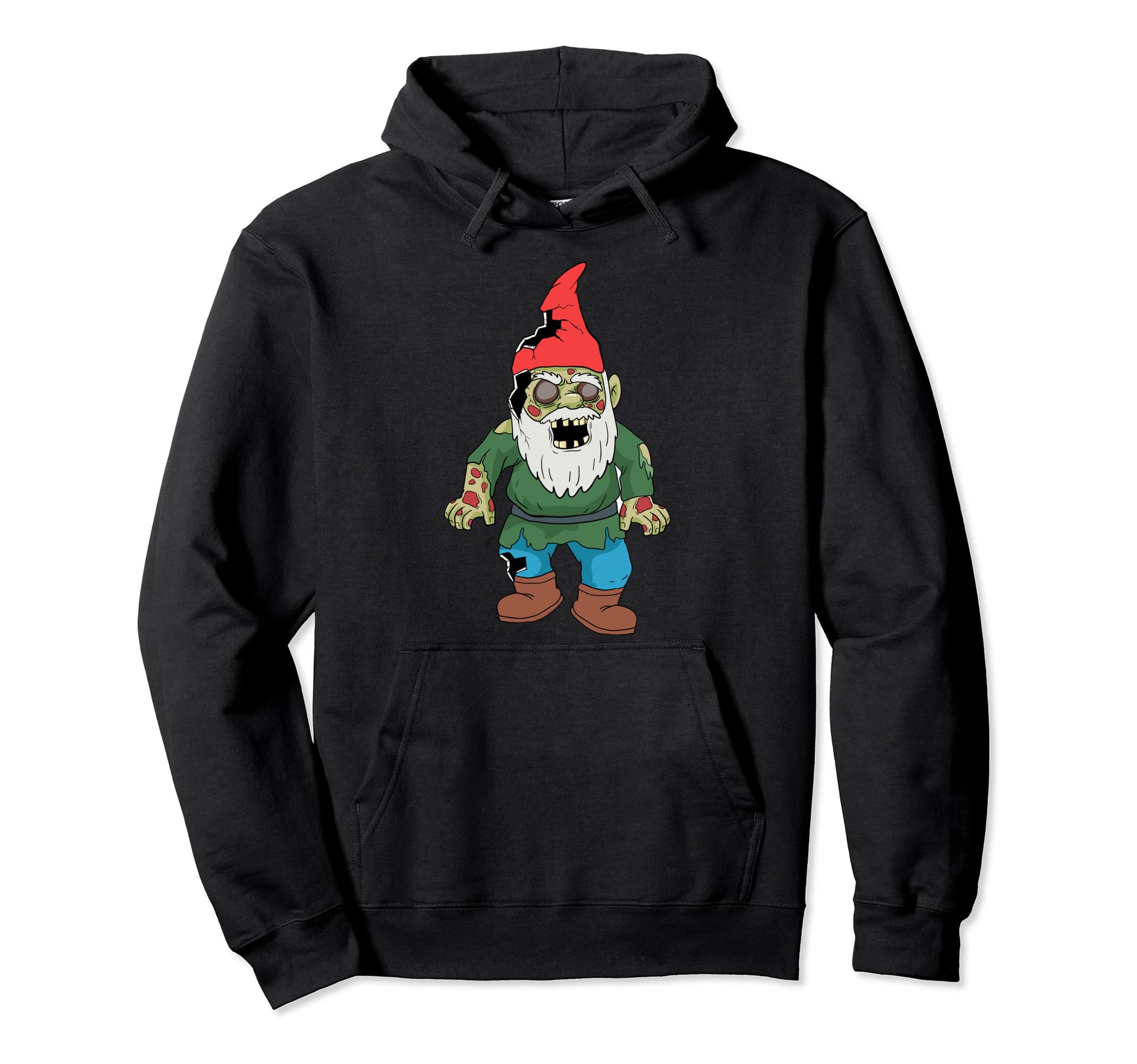 Zombie Garden Gnome Gardening Decoration Pullover Hoodie, Black, S