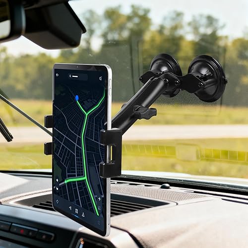 Miniatura 5 de Pilots - Soporte para tablet con ventosas dobles fuertes, soporte universal para iPad para aviones, coche, barco, camión, parabrisas, compatible con