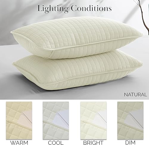 Vista 67 de Fundas Southshore Fine Linens Vilano Springs, para almohada, acolchadas, Microfibra, Pizarra, 20" x 36" 01 - Blanco brillante