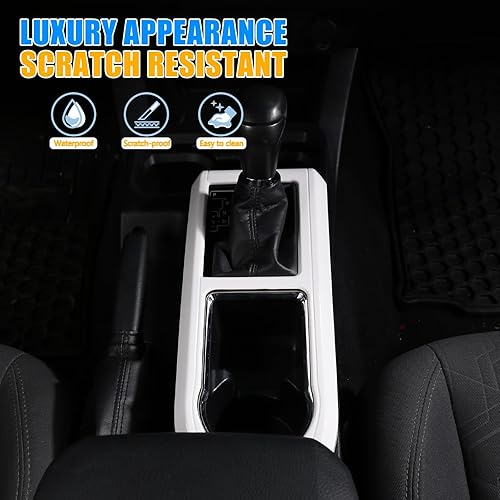 Miniatura 3 de LLKUANG Cubierta de marco de panel de engranajes de consola central para Toyota Tacoma 2016-2020 accesorio de automóvil (blanco)