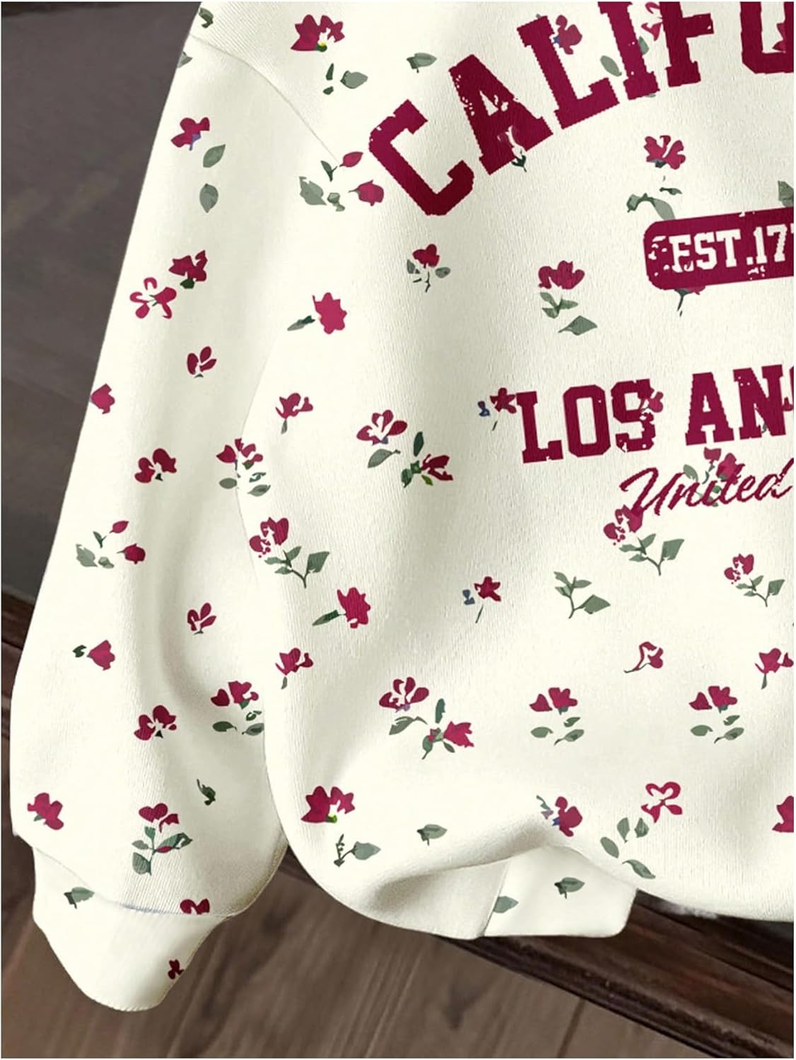 Girl's Floral Letter Graphic Hoodies Long Sleeve Pullover Sweatshirts Cute Tops - Image 2