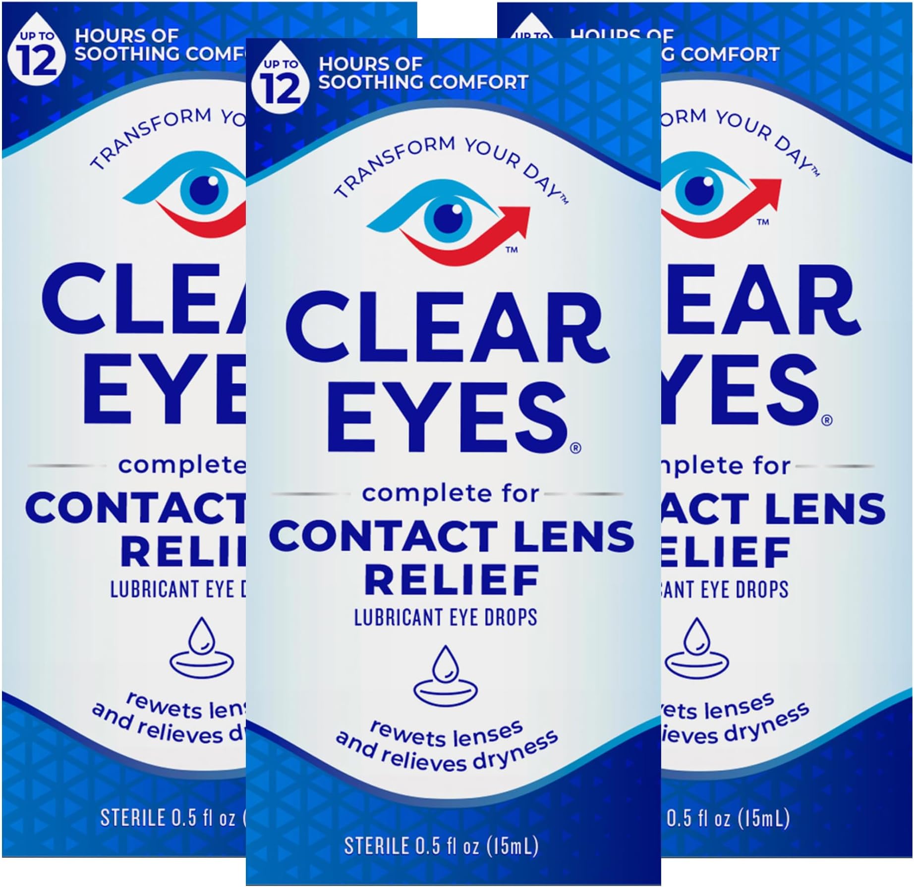 Clear Eyes Contact Lens Relief Soothing Eye Drops 0.50 oz