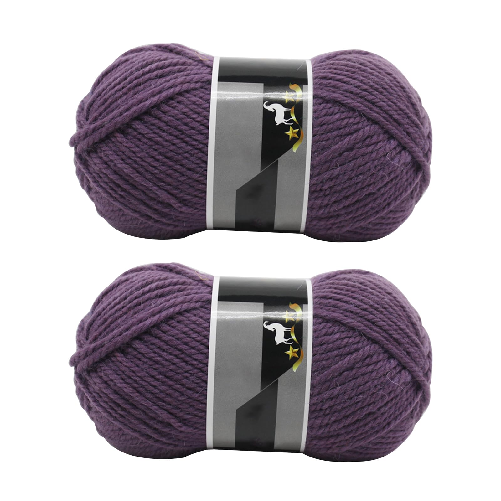 Jarsense 2 Ball*100g Double Knitting Yarn Baby Batik crylic Hand Knitting Wool, Knitting Wool Yarn for Crochet Acrylic Yarn for DIY Craft and Crochet Project (Dark-Purple)