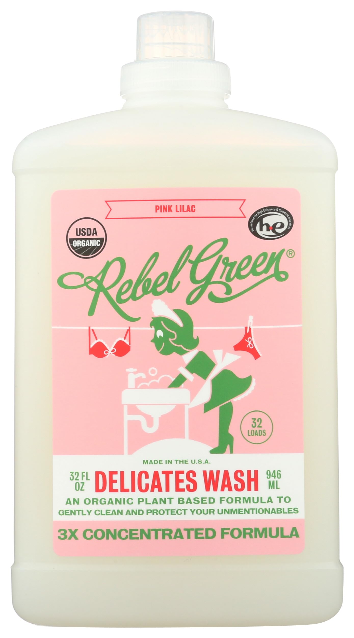 Lavage délicat Rebel Vert Bio lessive liquide écologique parfum fleur rose lilas