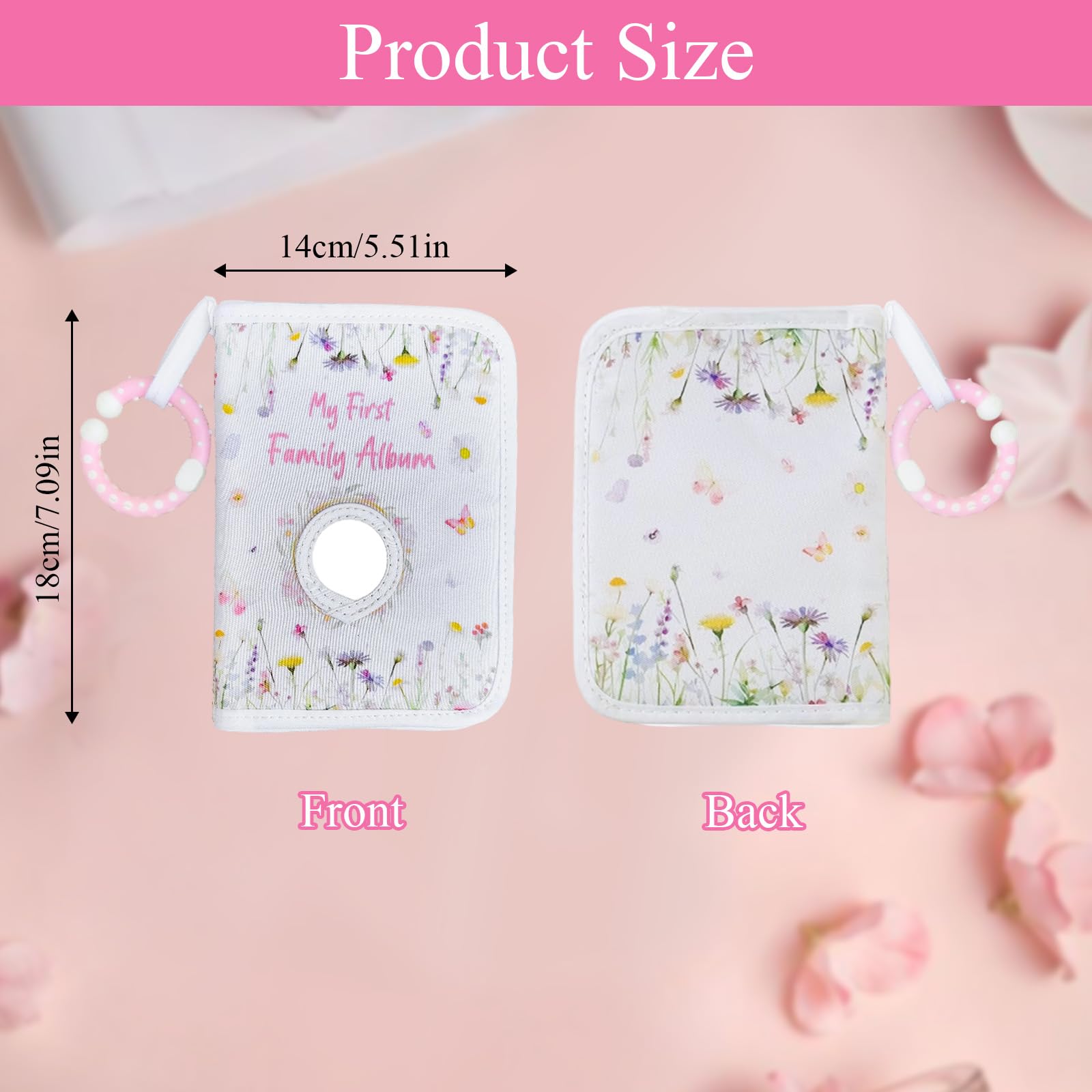 Pink Baby Photo Album, My First Photo Book with Soft Polyester Pages - Image 3