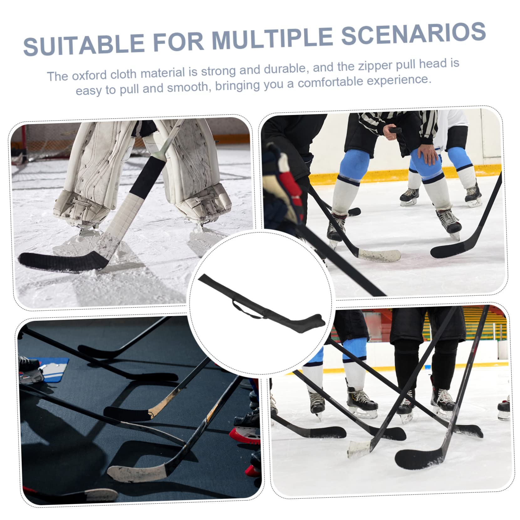 UKCOCO Bolsa Cremallera Fácil de Usar para Palo de Hockey en Color Negro de Tela Oxford Resistente al Desgaste y Diseño Especial para Ajuste