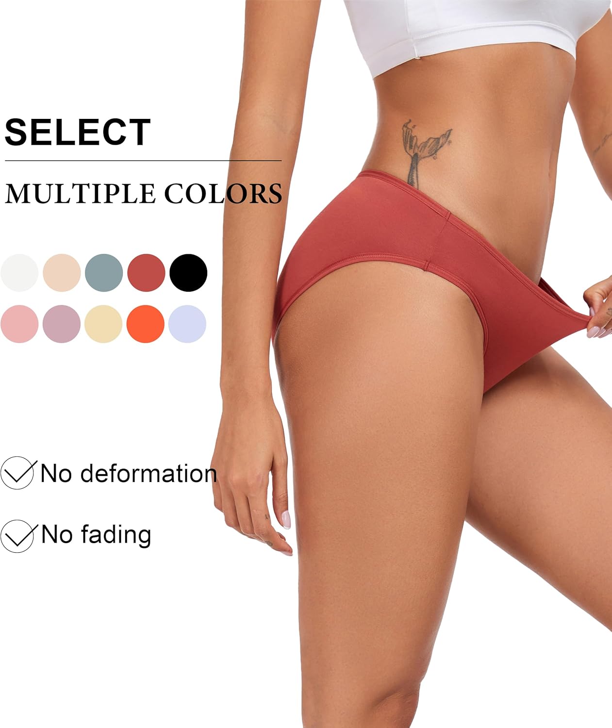 ANLIQI Women's Cotton Underwear Bikini Panties for Women Pack Moisture Wicking Soft Breathable Undies Stretch Hipster S-3XL - Image 5