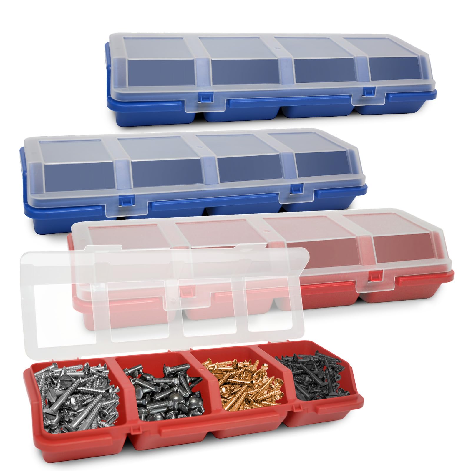 Amazon.com: AJCSCM 4 Pcs Screw Nail Organizers and Storage Bins with ...