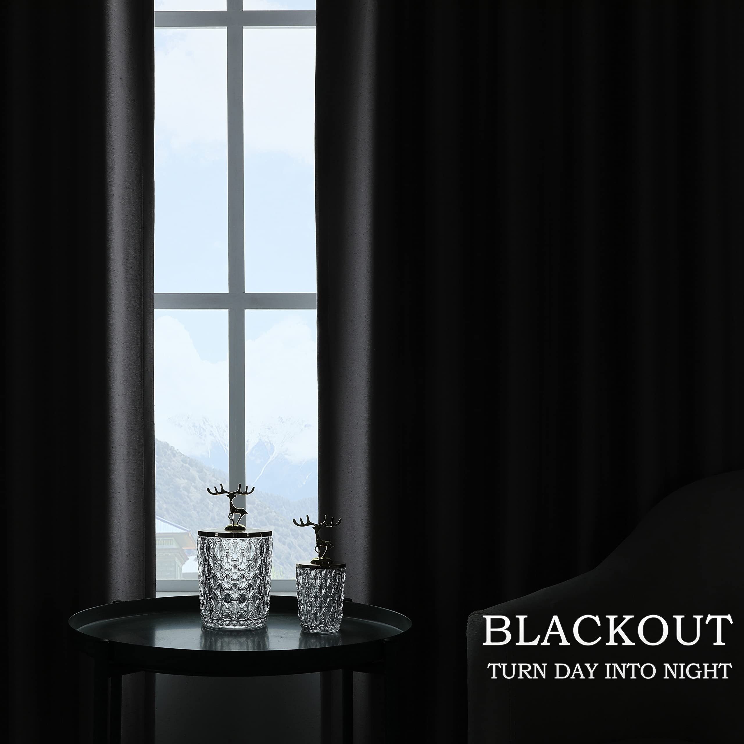 Central Park Pinch Pleat Full Blackout Window Curtain for Bedroom Living Room Luxury Silk Panels with Blackout Liner Backtab Drapes with 9 Hooks (Ring not Include), 40"x95", 1 Panel, Dusty Rose