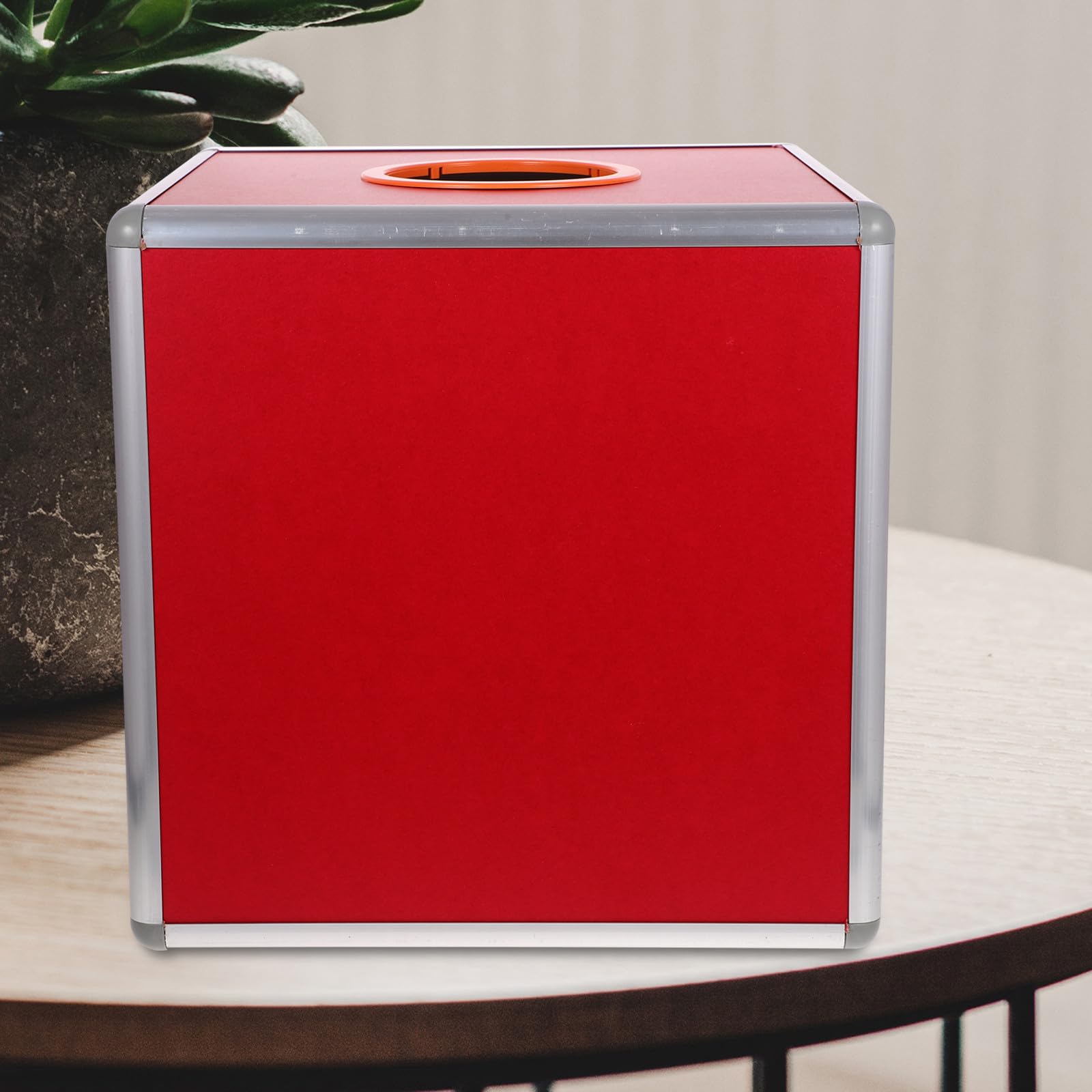 1stück Aluminium losbox mit Schlitz Transparente Spielkiste aus Aluminiumlegierung Robuste Aufbewahrungsbox für Tombola und Sichere Ticketaufbewahrung Farblich Zufällige Farbe