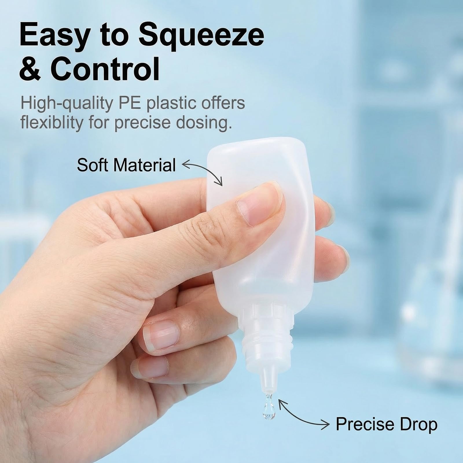 24 Pz 50ml Vuoto di plastica collirio Bottiglia/flacone contagocce/Bottiglie di scarico - con anello di tenuta - Contenitore di flaconi per cosmetici - Ottimo per confezione da viaggio