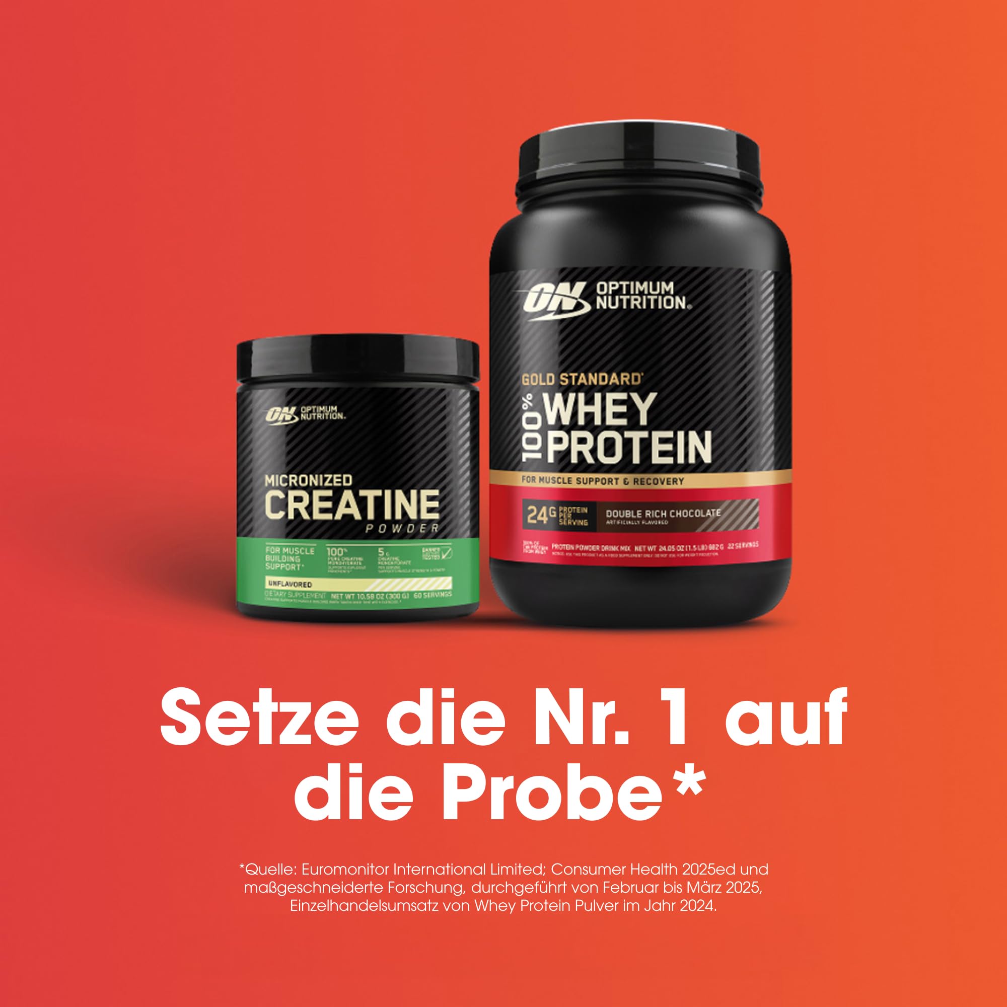 Optimum Nutrition Performance Kit mit Mikronisiertem Kreatin Monohydrat Pulver Ungeschmacksneutral, 187g und Gold Standard 100% Whey Protein Pulver Double Rich Chocolate, 620g