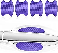 Vista 10 de Kewucn 4 calcomanías para manija de puerta de automóvil, películas protectoras de fibra de carbono para manija lateral de puerta, protector