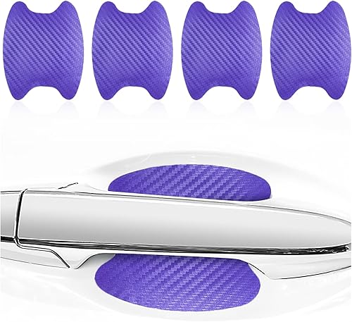 Kewucn 4 calcomanías para manija de puerta de automóvil, películas protectoras de fibra de carbono para manija lateral de puerta de automóvil,