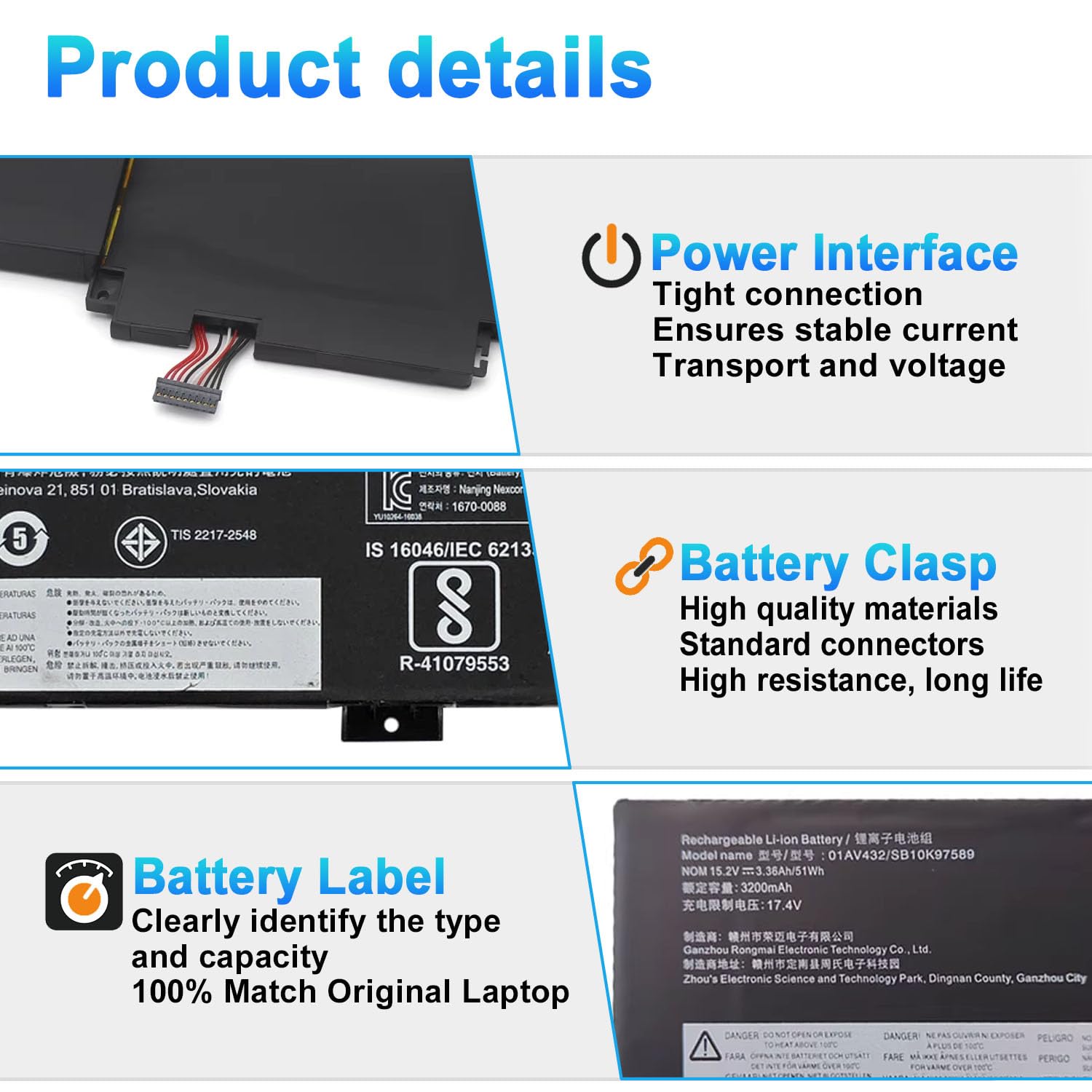 Amazon.com: BOWEIRUI 01AV432 01AV434 Laptop Battery Replacement