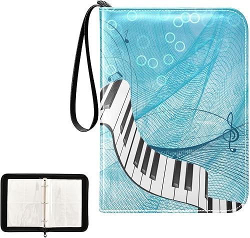 Miniatura 2 de Álbum de tarjetas de música en piel sintética duradera, diseño seguro con cremallera, carpeta de tarjetas de béisbol impermeable